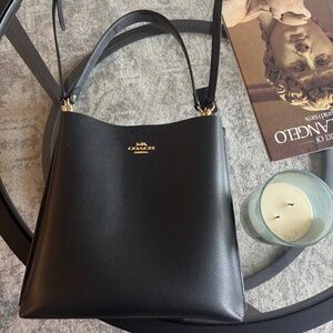 leather black COACH Mollie Bucket bag